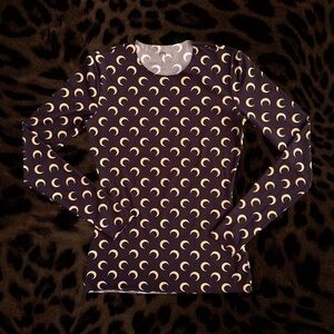 Marine Serre Brown + Tan Crescent Moon Top